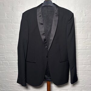 The Kooples tuxedo smoking jacket blazer wool wedding secret fire black shawl